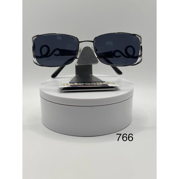 Vintage Y2K Sunglasses | NOS | Large Ornate Style | Grey Lens Pewter Swirl Frame main image 5